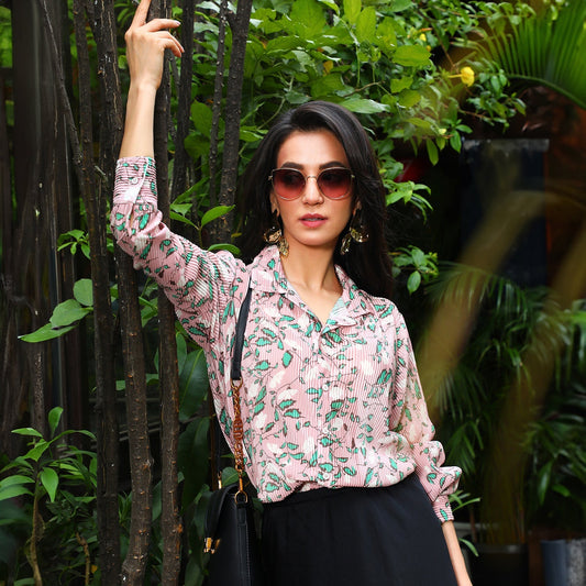 Foliage Pleat Shirt