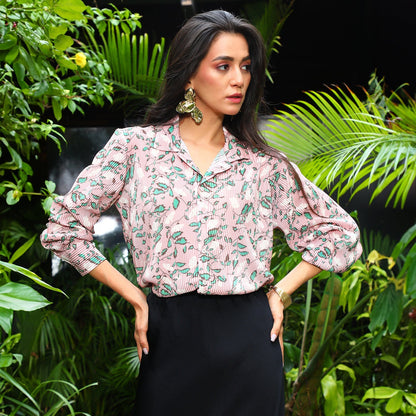 Foliage Pleat Shirt