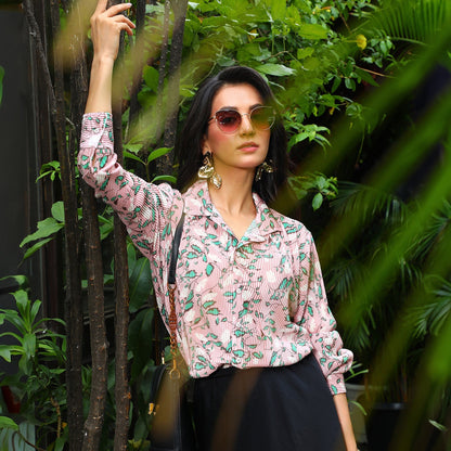 Foliage Pleat Shirt