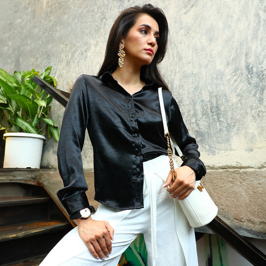 Solid Satin Shirt