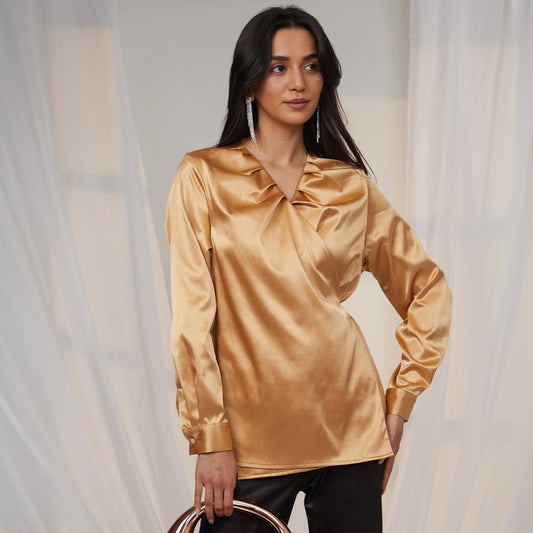 Satin Wrap Top