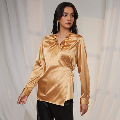 Satin Wrap Top