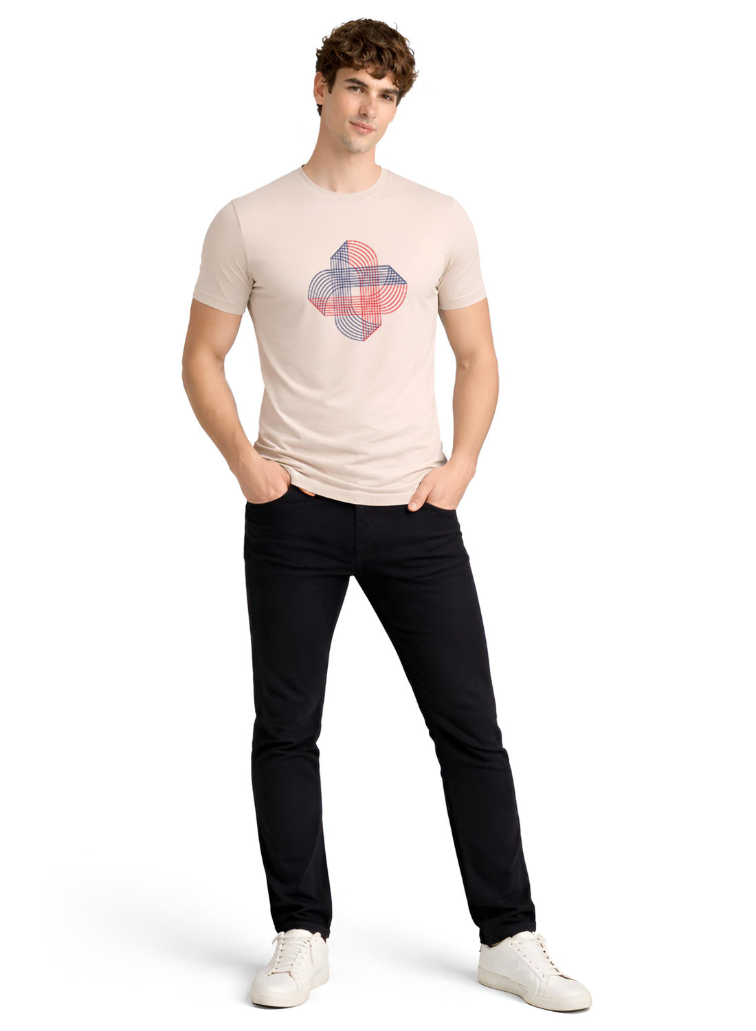 ADRO Printed T-Shirt for Men | Cross Matrix Cotton Printed Tshirt | Regular Fit Casual T-Shirts | Summer Tshirts