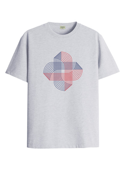 ADRO Printed T-Shirt for Men | Cross Matrix Cotton Printed Tshirt | Regular Fit Casual T-Shirts | Summer Tshirts