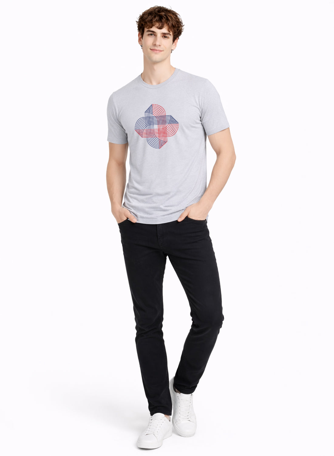 ADRO Printed T-Shirt for Men | Cross Matrix Cotton Printed Tshirt | Regular Fit Casual T-Shirts | Summer Tshirts