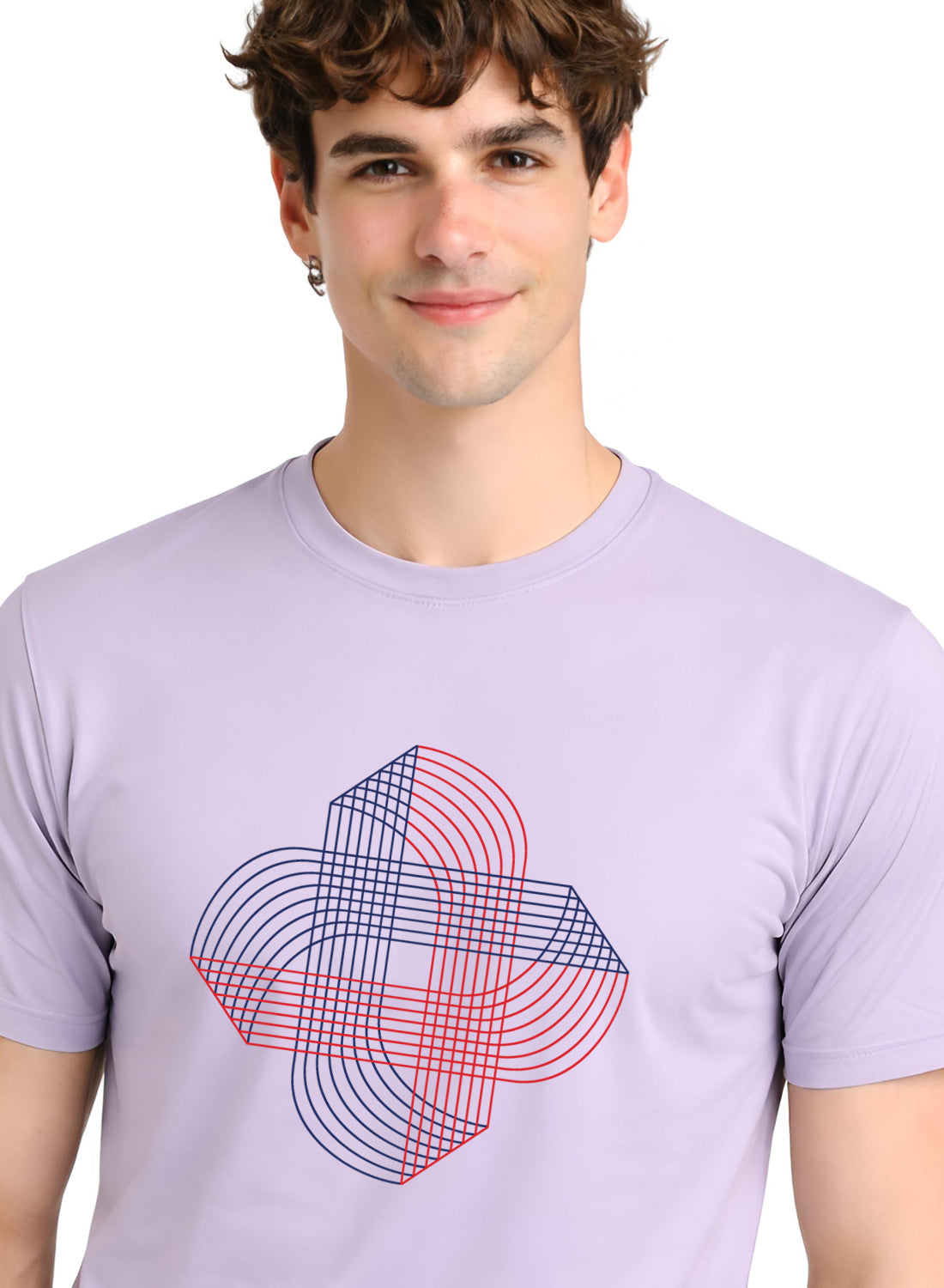 ADRO Printed T-Shirt for Men | Cross Matrix Cotton Printed Tshirt | Regular Fit Casual T-Shirts | Summer Tshirts