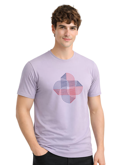 ADRO Printed T-Shirt for Men | Cross Matrix Cotton Printed Tshirt | Regular Fit Casual T-Shirts | Summer Tshirts