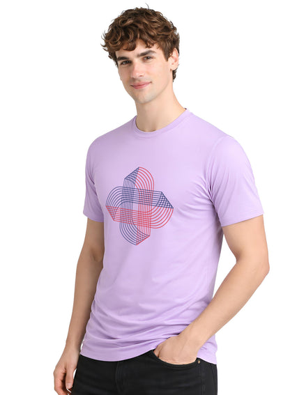 ADRO Printed T-Shirt for Men | Cross Matrix Cotton Printed Tshirt | Regular Fit Casual T-Shirts | Summer Tshirts