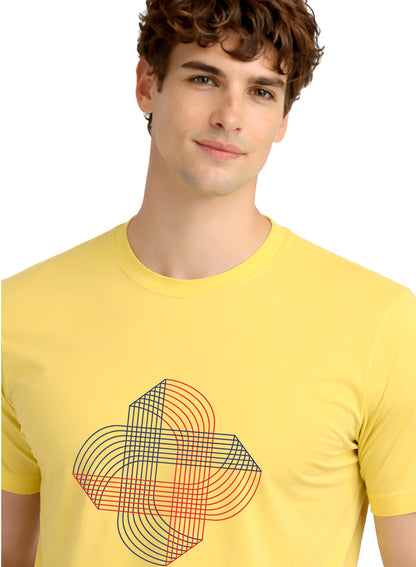 ADRO Printed T-Shirt for Men | Cross Matrix Cotton Printed Tshirt | Regular Fit Casual T-Shirts | Summer Tshirts