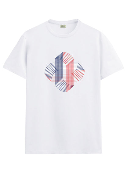 ADRO Printed T-Shirt for Men | Cross Matrix Cotton Printed Tshirt | Regular Fit Casual T-Shirts | Summer Tshirts