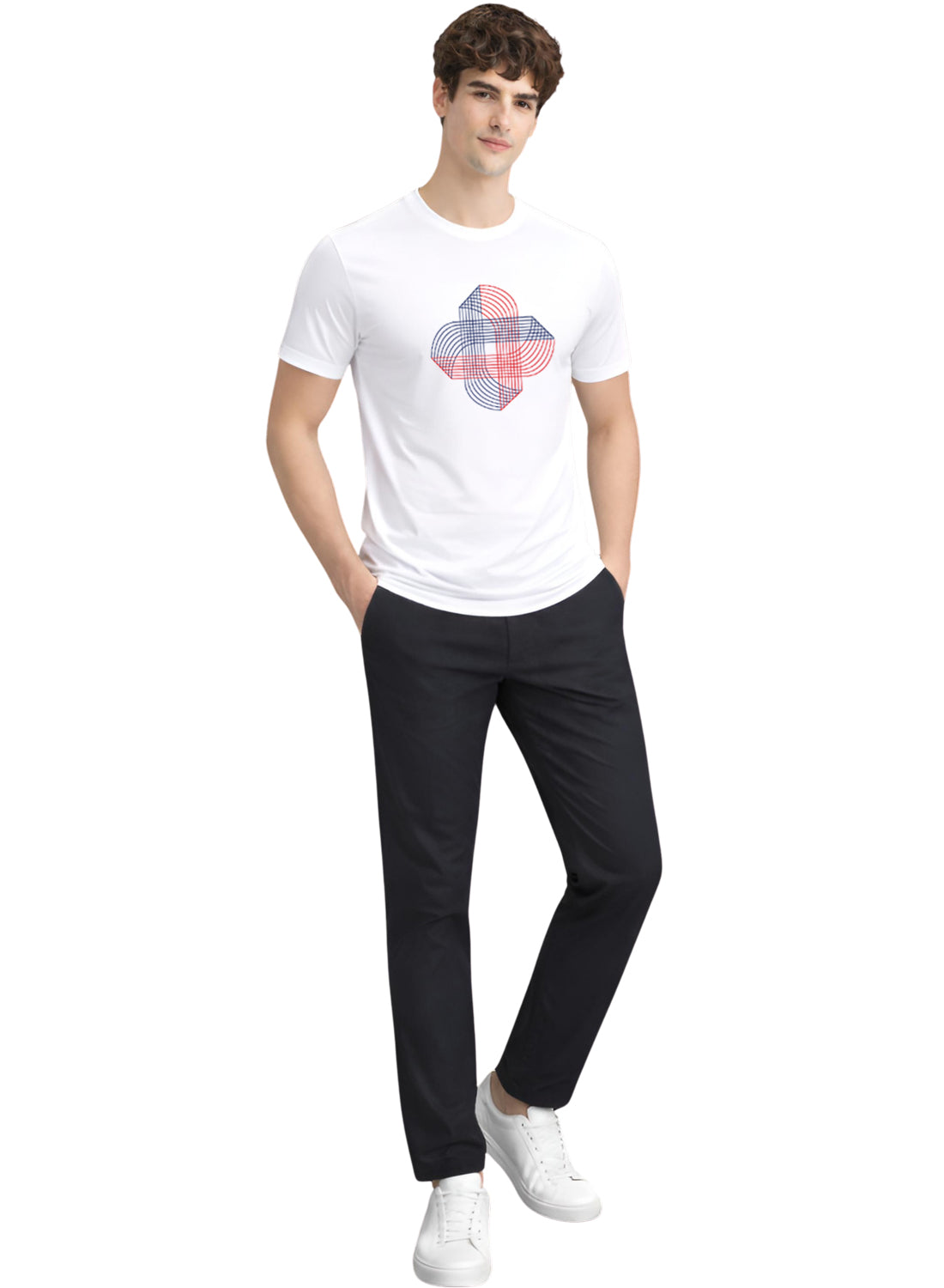 ADRO Printed T-Shirt for Men | Cross Matrix Cotton Printed Tshirt | Regular Fit Casual T-Shirts | Summer Tshirts