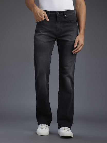 Pepe Jeans Mens Black Bootcut Low Distress Jeans