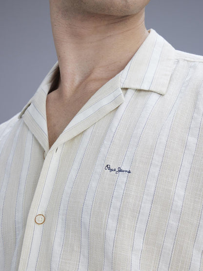 Pepe Jeans Mens Striped Short Sleeve Relaxed Fit Shirt