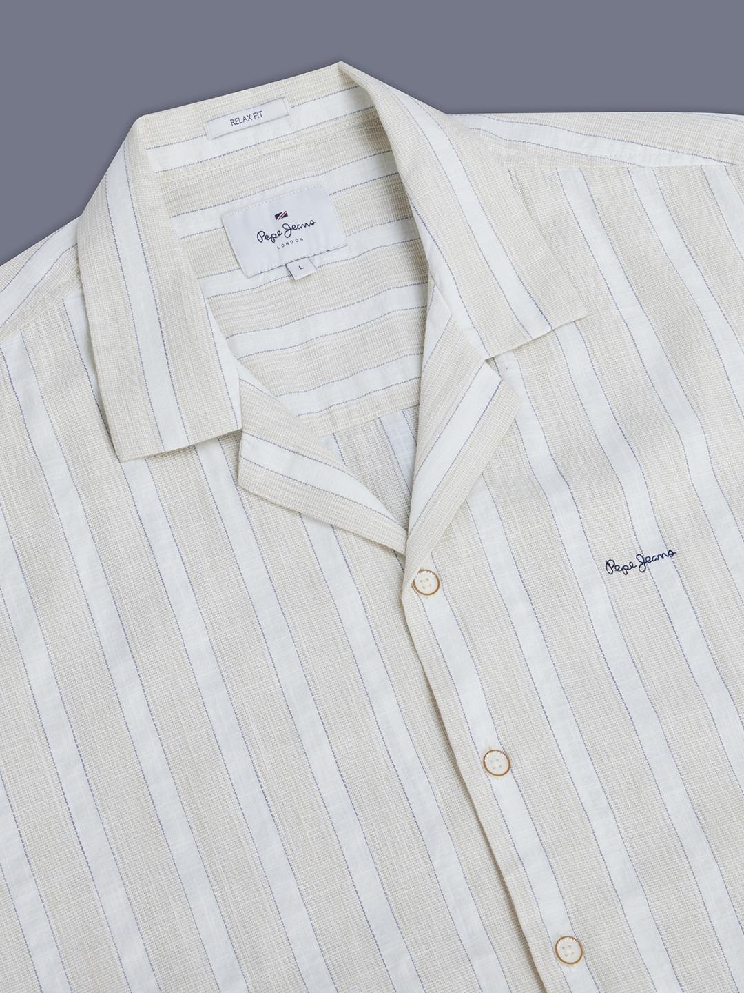 Pepe Jeans Mens Striped Short Sleeve Relaxed Fit Shirt