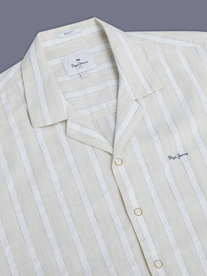 Pepe Jeans Mens Striped Short Sleeve Relaxed Fit Shirt