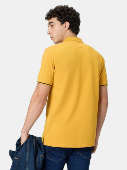 Pepe Jeans Yellow Solid Short Sleeves Mens Polo T-Shirt