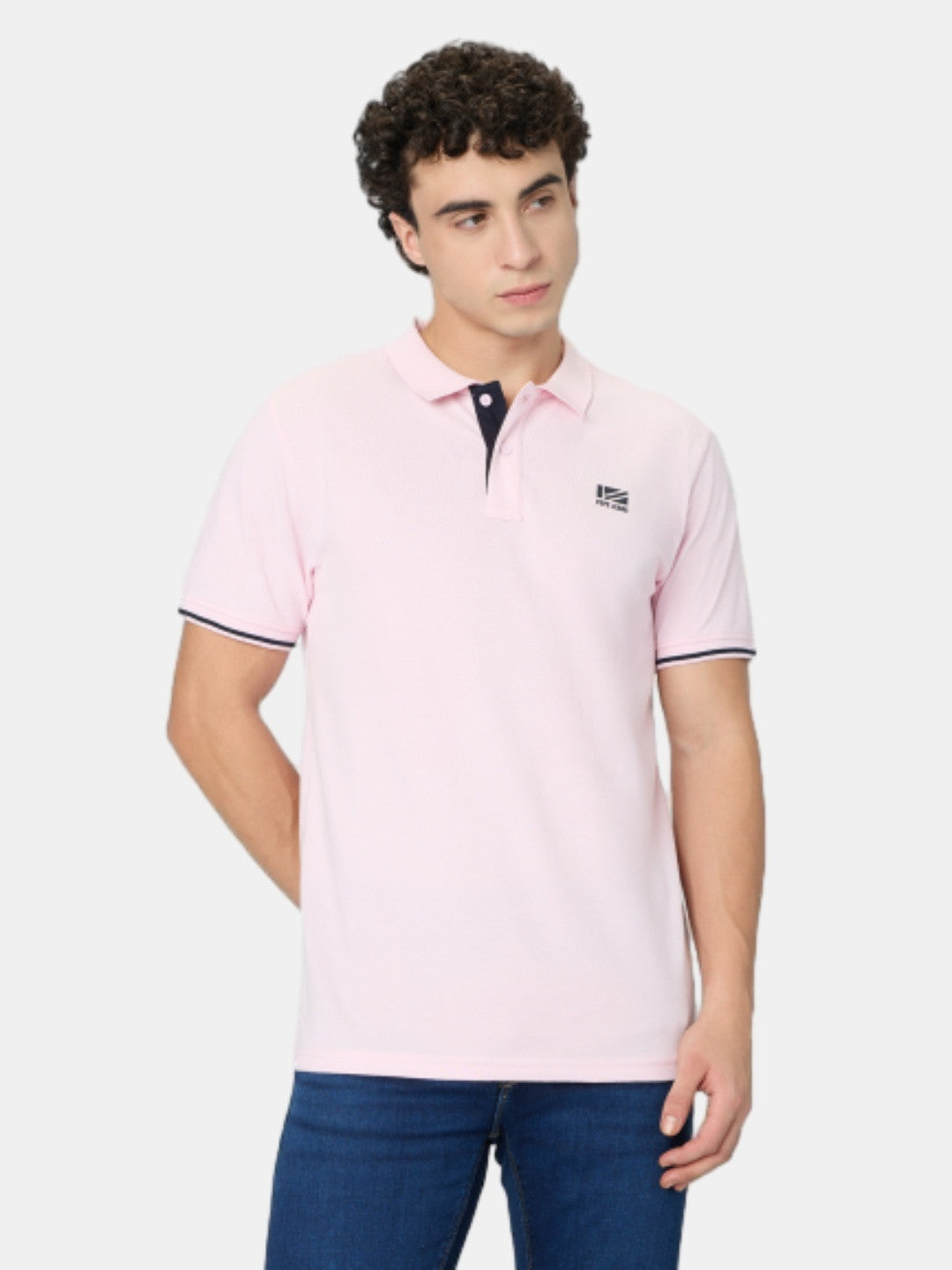 Pepe Jeans Pink Solid Short Sleeves Mens Polo T-Shirt