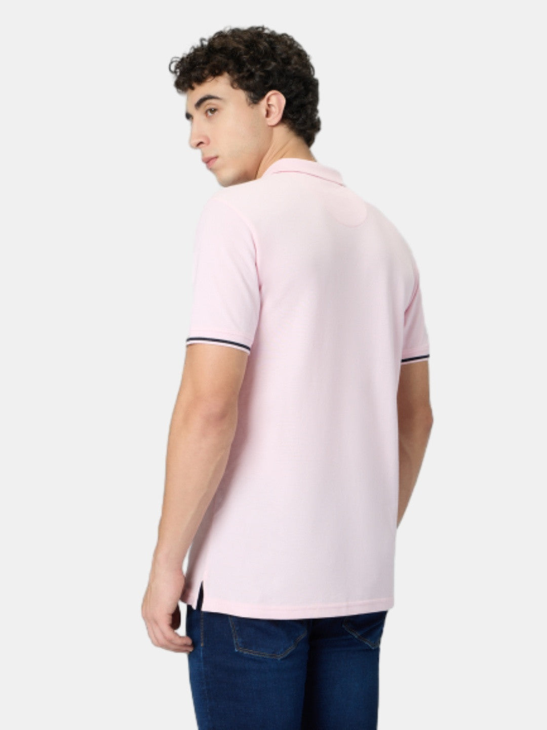 Pepe Jeans Pink Solid Short Sleeves Mens Polo T-Shirt