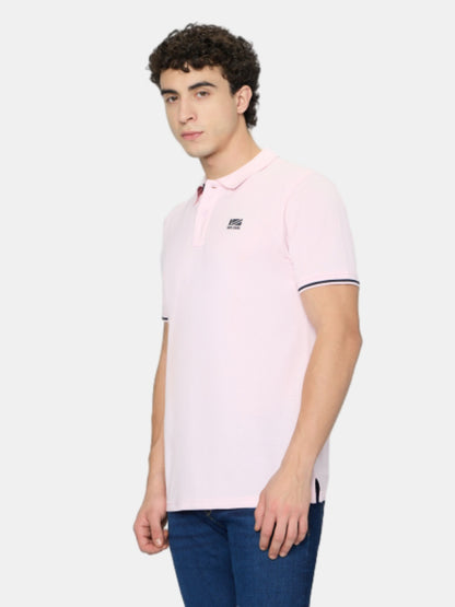 Pepe Jeans Pink Solid Short Sleeves Mens Polo T-Shirt