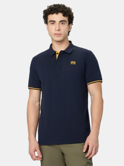 Pepe Jeans Blue Solid Short Sleeves Mens Polo T-Shirt