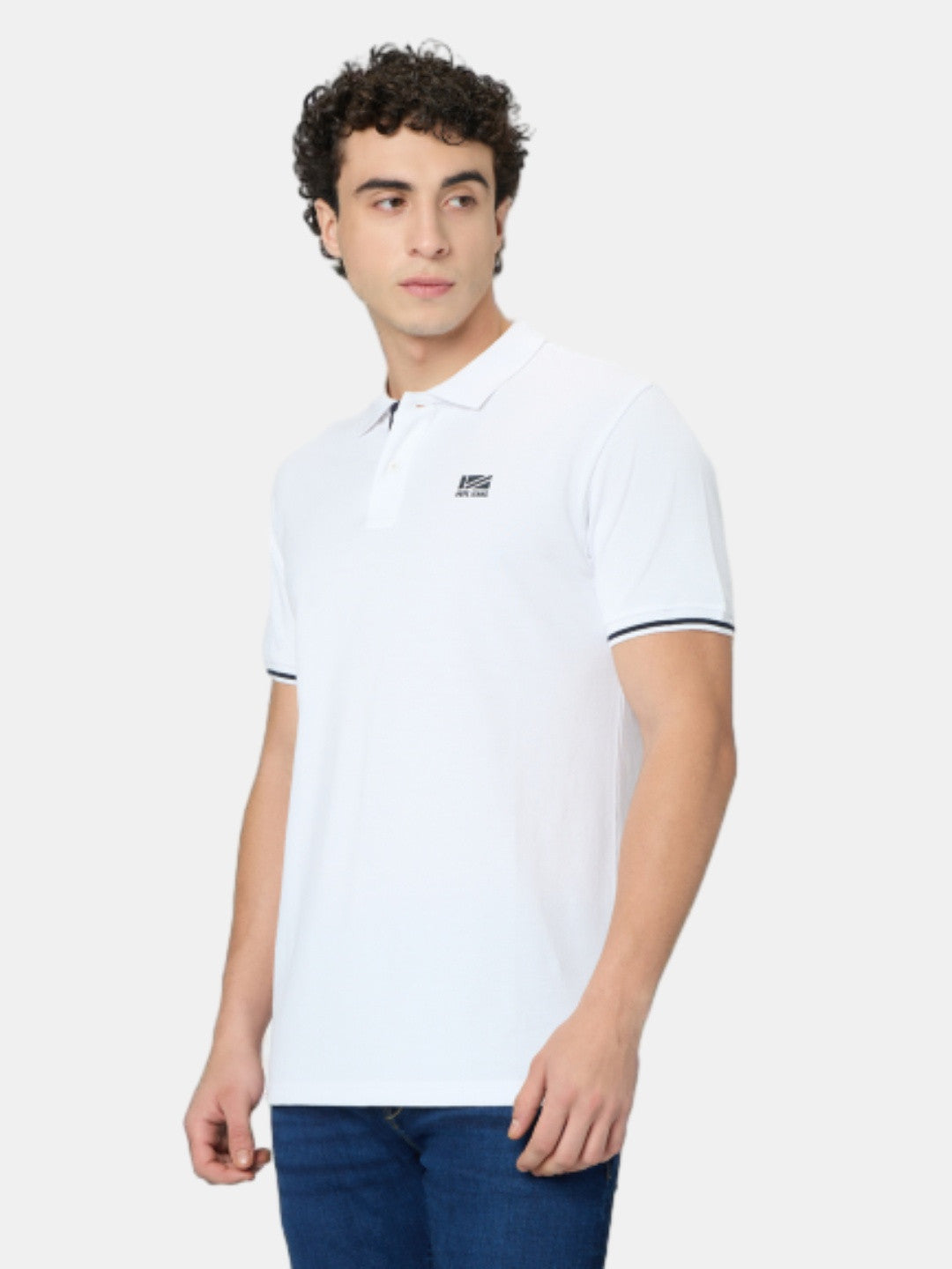 Pepe Jeans White Solid Short Sleeves Mens Polo T-Shirt