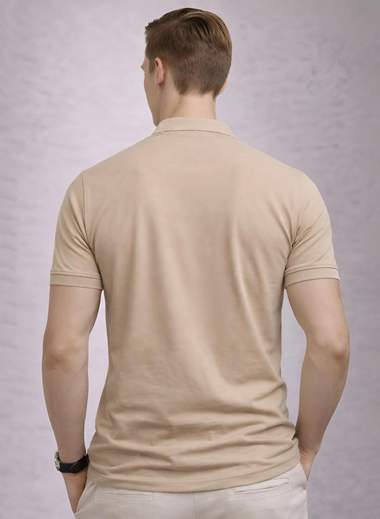 Adro Beige Polo Tshirt for Men