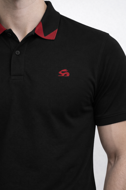 Adro Black Polo Tshirt for Men