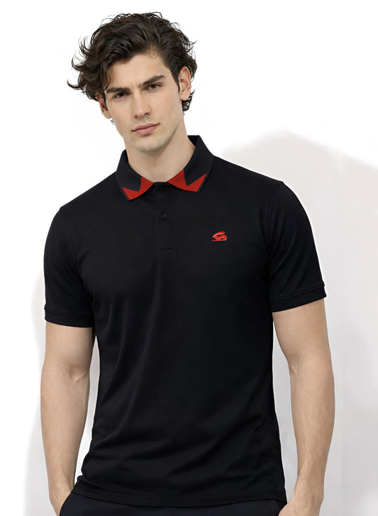 Adro Black Polo Tshirt for Men