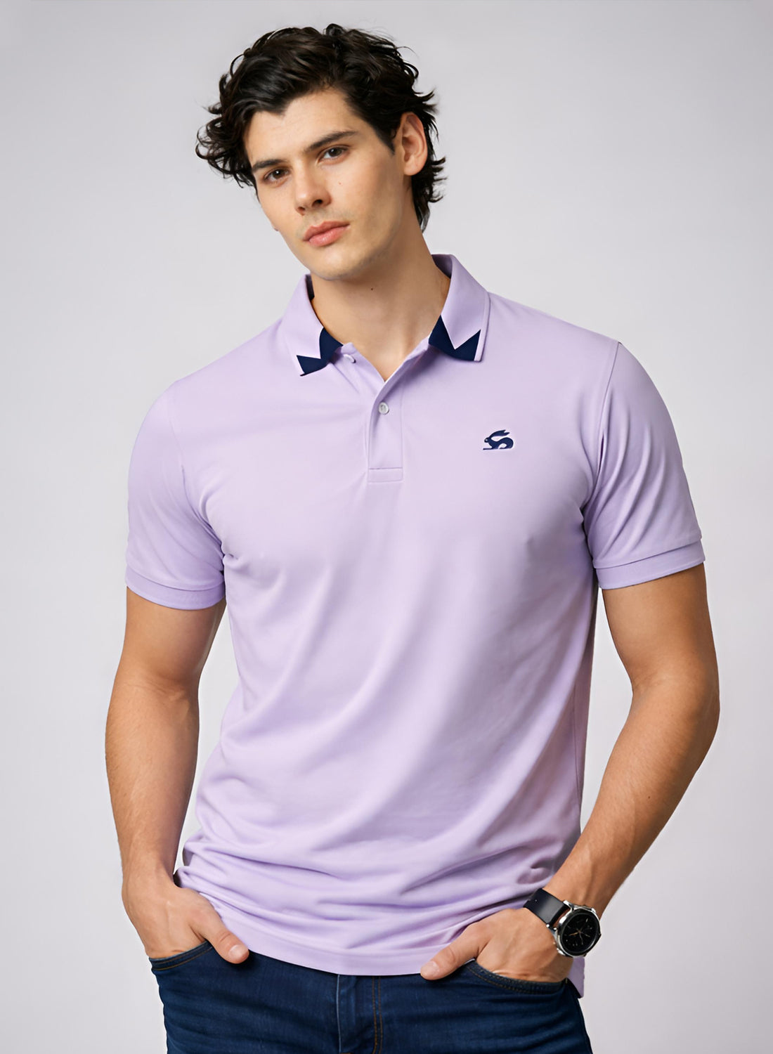 Adro Lavender Polo Tshirt for Men