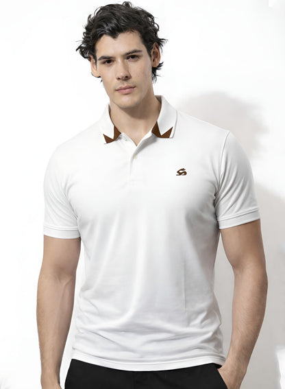Adro Off White Polo Tshirt for Men