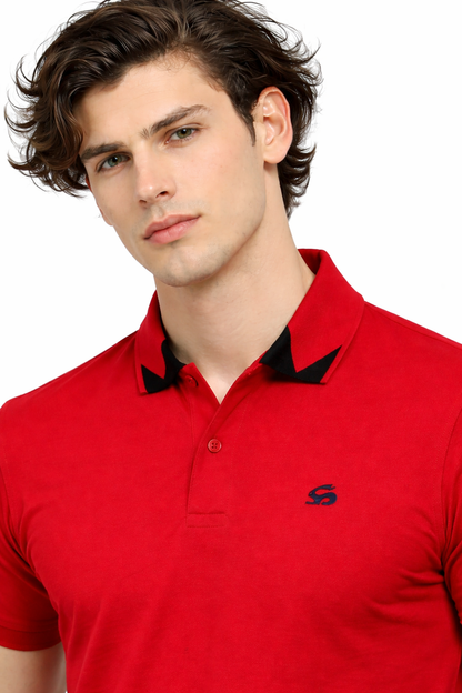 Adro Red Polo Tshirt for Men