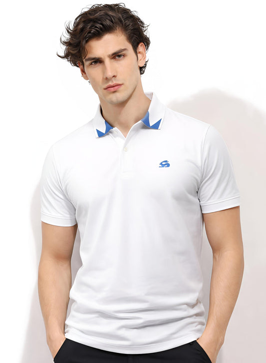 Adro White Polo Tshirt for Men