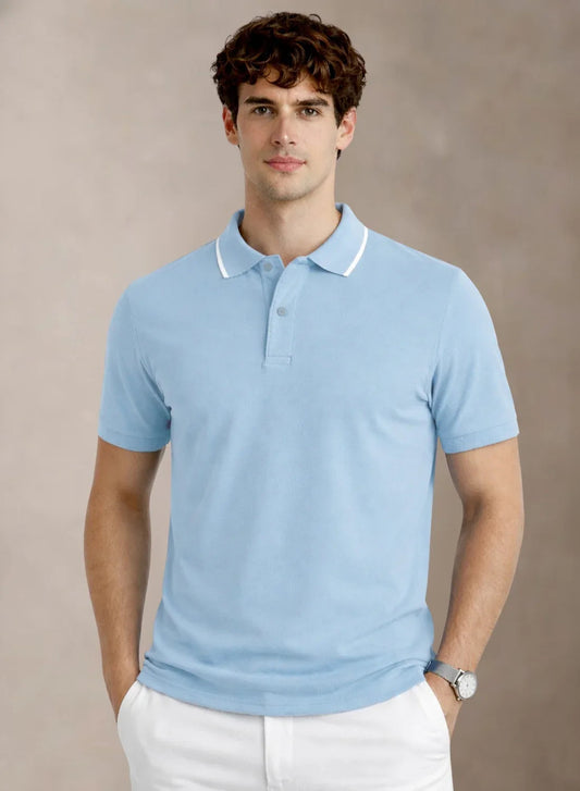 ADRO Mens Polo TShirt | Airtex Cotton Matty Fabric | Regular Fit | Breathable, Durable & Premium Casual Solid Polo T-Shirt for Men Summer Song