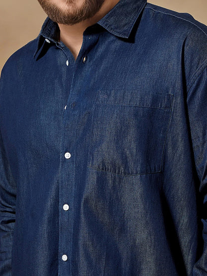 Men Navy Blue Casual Shirt