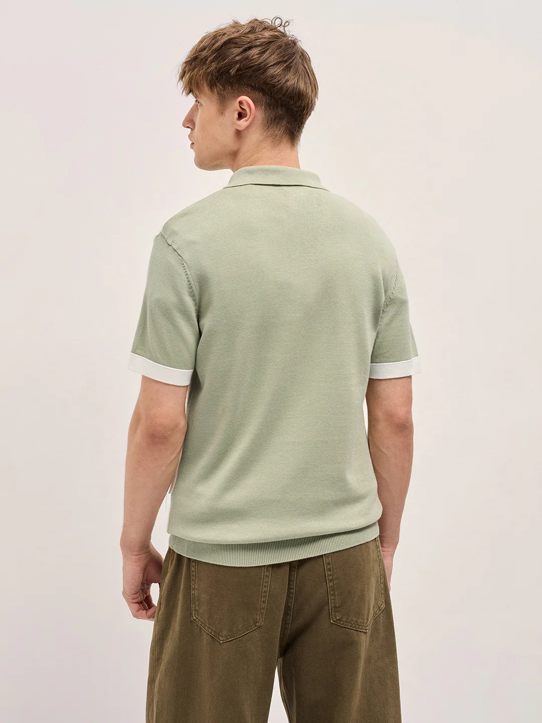 Men's Cotton Colorblock Slim Fit Polo