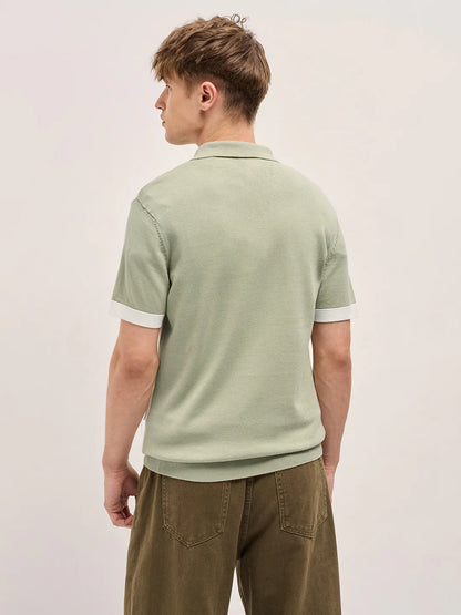 Men's Cotton Colorblock Slim Fit Polo