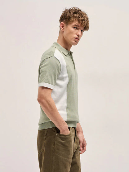 Men's Cotton Colorblock Slim Fit Polo