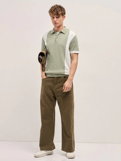Men's Cotton Colorblock Slim Fit Polo