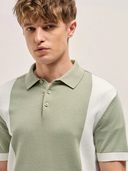 Men's Cotton Colorblock Slim Fit Polo