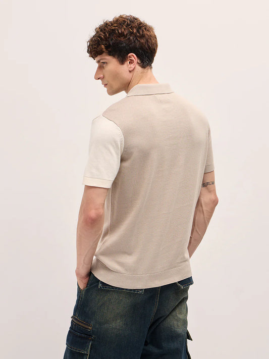 Men's Cotton Color Block Slim Fit Polo