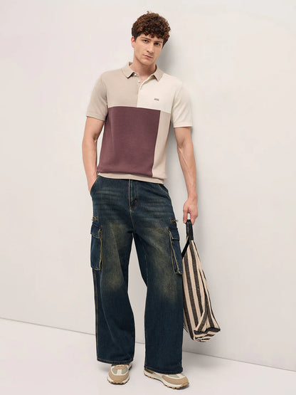 Men's Cotton Color Block Slim Fit Polo