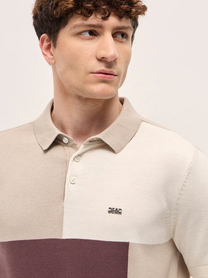 Men's Cotton Color Block Slim Fit Polo