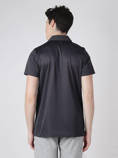 Alcis Mens Grey Solid Polo T-Shirt POLO1001GREY