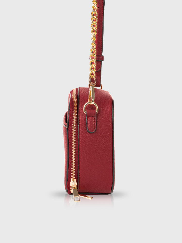 Boxed & Bold Wine Sling Bag Charme