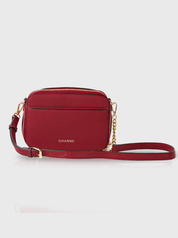 Boxed & Bold Wine Sling Bag Charme