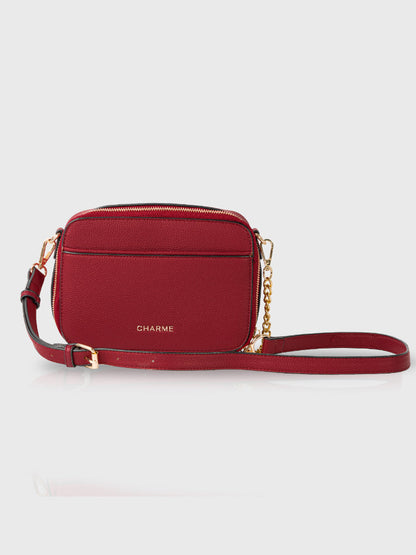 Boxed & Bold Wine Sling Bag Charme