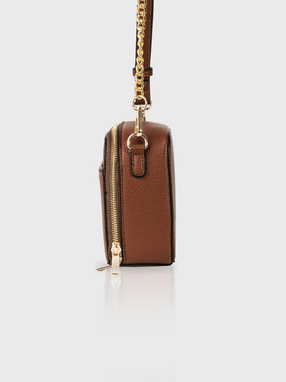 Boxed & Bold Brown Sling Bag Charme