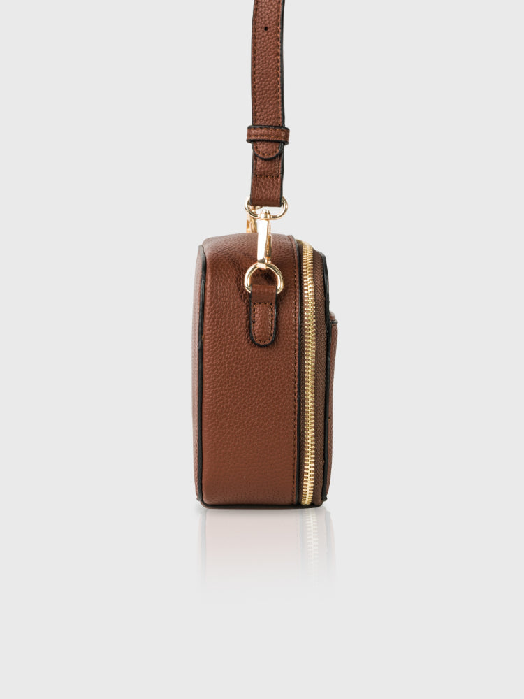 Boxed & Bold Brown Sling Bag Charme