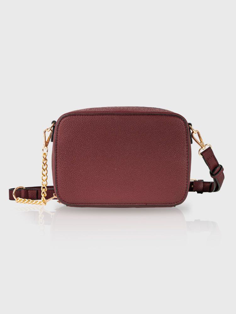 Boxed & Bold Wine Sling Bag Charme