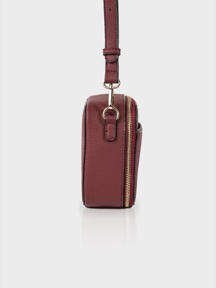 Boxed & Bold Wine Sling Bag Charme